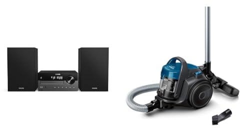 Philips M4505/12 Mini Stereoanlage mit Bluetooth DAB+/UKW Radio & Bosch Staubsauger beutellos Clean´n Serie 2 BGC05A220A