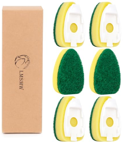Non-Scratch Dish Wand Sponge Refills, Non-Scratch Dishwand Replacement Heads, Scratch-Free Soap Dispensing Scrubber Pads, Zero-Scratch Scrub Sponge Refills, Safe for Nonstick Cookware Kitchen Surfaces
