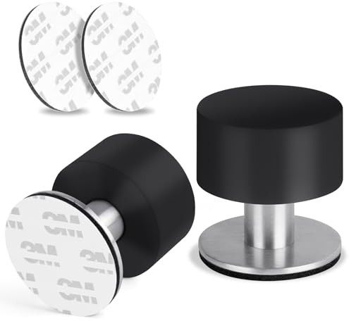 Flintronic Türstopper Boden Selbstklebend, 2 Stück Edelstahl Kleben Bodentürstopper, Selbstklebende Bodentürstopper, Türpuffer Boden Wandpuffer, für alle Hartböden Zum Schutz Von Wand und Möbel(40mm)