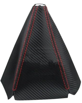 Mingbereit Auto Schalthebel PU-Leder Manuell Automatisch, Universal-Schaltknauf Kohlefaser-Optik Schaltmanschetten-Abdeckung Gamasche Schaltknäufe