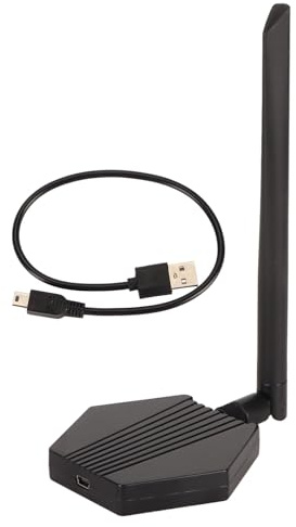Miskall Adaptador De Red WiFi, Antena Externa USB 300Mbp Plug and Play Antena De Computadora Adaptador De Red WiFi De Doble Banda 2.4G 5G para Computadoras De Escritorio Y Portátiles