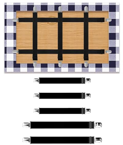 QZKJQDD 5 Stück Tischdeckenhalter, Einstellbare Elastizität Tischdeckenklammern, Tischdeckenbeschwerer für Draußen, Geeignet für Gartentisch, Restaurant, Zuhause, Esstisch, Tischdeckenklammer.