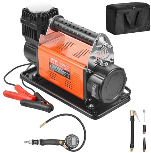 VEVOR 12 V Hochleistungs-Luftkompressor – mit digitalem Druckmesser, Reifenfüllset, tragbarer Reifenfüller mit 7,06 CFM, 150 PSI Offroad-Luftpumpe mit Adaptern für LKWs, Autos, SUVs