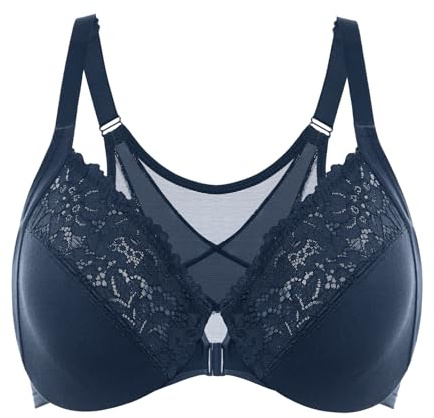 DELIMIRA Women's Front Fastening Posture Lace Bras Sargasso 38E