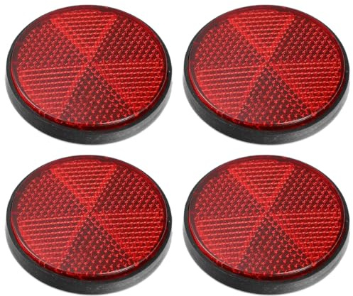 SGERUFZ 4 pezzi Catadiottro rosso rotondo ciondolo occhio di gatto riflettore, retroreflector per camion roulotte auto biciclette