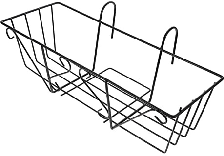 SUPVOX 1 Pc jardinière Dehors Porte-Pots de Fleurs Suspendus Garde-Corps Balustrade Etagere Plantes Interieur Etagere pour Plantes Interieur Support pour Plante en Fer Porte-Fleurs Black