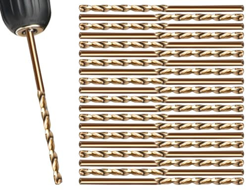 AOYEGIC 20 pezzi set di punte al cobalto HSS,punta per metallo M35,punta elicoidale,punta per trapano,punta per acciaio,punta per ferro,per forare legno,acciaio inossidabile,metallo(1 mm)