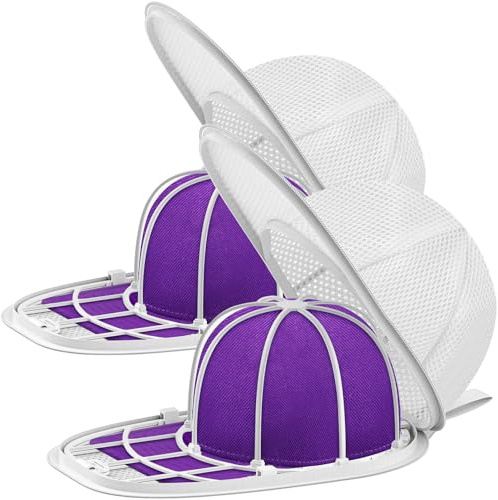 Haiou Hat Washer Cage Cap Washing Cage & Baseball Cap Shape-Keeper 2 Pack with Mesh Bag (Cream White)