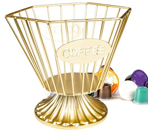 KOVNISE Porta Cialde da Caffè, Portabicchieri K per Bancone, Grande Capacità, in Stile Minimalista, Organizer per Cialde per Cucina, Ufficio, Bar, Accessori Decorativi per Gli Amanti del Caffè