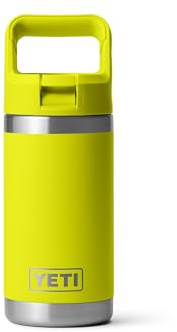 YETI Rambler Jr. 12 oz Kids Bottle, with Straw Cap, Firefly Yellow