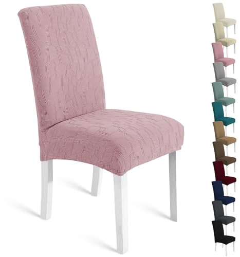Ystyle Stretch Stuhlhussen 2er Set, Stuhlbezug Elastisch Abnehmbarer Waschbarer, Universal Stühle Schutz Dekoration Stuhlbezug für Hotel Bankett Küche Restaurant Hochzeit Party, Rosa