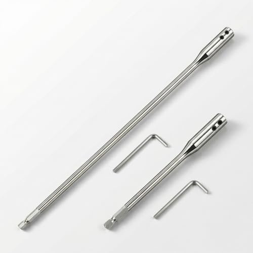 4 PCS 1/4 Extension Drill Bit Extension Set Wood Spade Drill Bit Extender, 6 and 12 Inches with 2 Pieces Wrench Key, High-Carbon Steel Drill Extension Shaft
