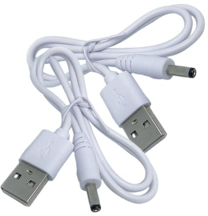 ELAYARD Cavo di Ricarica USB a Dc 3,5x1,35 Mm 2 Pezzi, Adattatore Caricabatterie Multiuso per Lampade, Ventilatori e Tablet, Cavo di Alimentazione Sostitutivo Protezione Sovracorrente