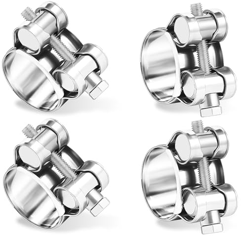 Jyvex 4 Stück Gelenkbolzenschelle Edelstahl 304 für Rohre 36-39mm, Schlauchschellen Pool Edelstahl Spannbackenschelle Universell für Auspuffrohr, Auspuffschelle Gelenkbolzenschellen für Schellen