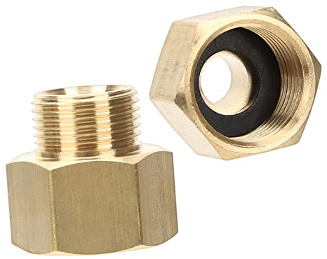 Toyvian Adaptador de Latón 2 Piezas 3/8 a 9/16 para Conexiones de Propano en Camping, Jardín y Sistemas de Plomería
