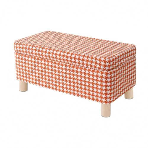 Ottomane mit Stauraum, gepolsterte Fußstütze mit weich gepolstertem Sitz und Massivholzbeinen, großer Stauraum für den Eingangsbereich, Schuhwechselhocker, stilvoll und funktional, Rot