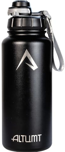 Altumt Botella Agua Acero Inoxidable Termica Gimnasio, Termo Deportivo | 950ml, Agua fria 24h, calor 12h, doble pared. Antifugas sin BPA, apertura una mano. Uso diario, senderismo, gym, ciclismo