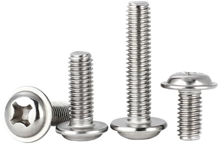 LIUCH Tornillos de cabeza avellanada con cabeza de arandela de acero inoxidable DIN967 A2, con ranura en cruz, M1.4, M1.6, M2, M2.5, M3, M3.5, M4, M5, M6, M8, 2/50 unidades(10mm,50Pcs M2.5)