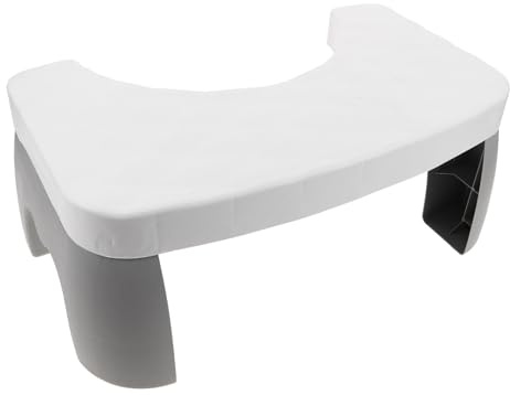 LALADEFIEE Tabouret de Toilette Antidérapant Blanc en Polypropylène Épais – Repose-Pieds Compact pour Adultes – Marchepied Ergonomique pour Salle de Bain et Wc – Facile à Nettoyer Position