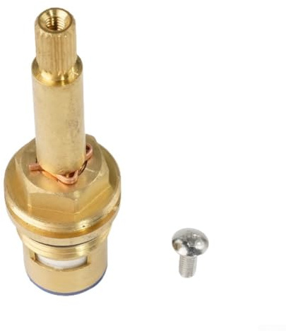 Eawfgtuw Cartouche de valve de robinet de douche quart de tour avec insert de tige long de 50,8 cm de haut, corps en cuivre et noyau de valve en bronze pour un contrôle fluide du débit d'eau (dans le