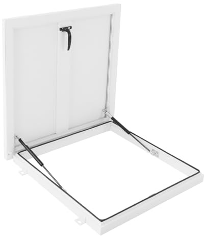 Roof Hatch, Galvanized Steel Roof Access Hatch, Flush Mount Roof Access Hatch, Attic Viewing Venting Door, Waterproof Skylight Roof Window for Home/Basement Commercial Use, 24L x 24W