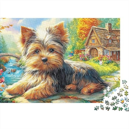 Yorkshire Terrier pussel – 500 delar hund hemdekoration konst, pedagogiskt tänkespel och utmaning (500 st (52 x 38 cm))