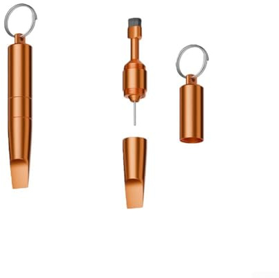 Zeroupshop Portable Aluminum Alloy SIM Card Tray Ejector Tool with Reset Needle and Cleaning Brush Keychain for Mobile Phone and Tablet Maintenance(Orange)