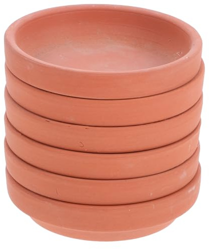 ABOOFAN Sottovasi Design Raccogligocche 6 Rotondi in Terracotta Rossa per Vasi di Piante da Interno Design Raccogligocce per Decorazione Casa e Giardinaggio