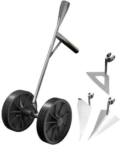 manual de jardín Aireador, Sembrador, Arado con Ruedas Dobles | Almocafre manual para Hombres, Abuelos, Jardineros y Hortelanos