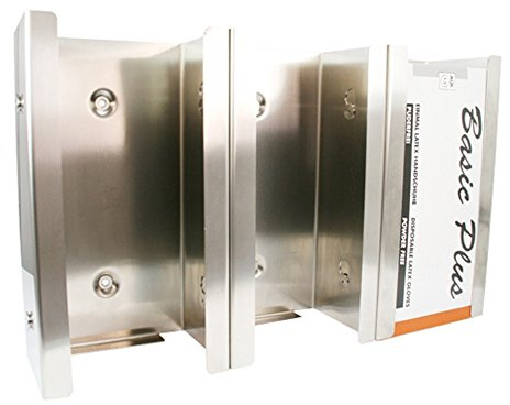 SANISMART | Handschuhspender Edelstahl | 250 x 135 x 95 mm | Wandhalterung | Mattiert & robust | Für Untersuchungshandschuhe