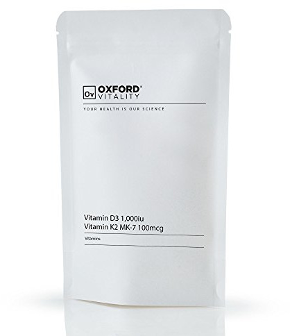 Vitamin D3 and K2 | Bone Support Supplement | Vitamin D 1000iu & Vitamin K2 MK-7 100mcg | Easy to Swallow Tablet | GMO Free by Oxford Vitality