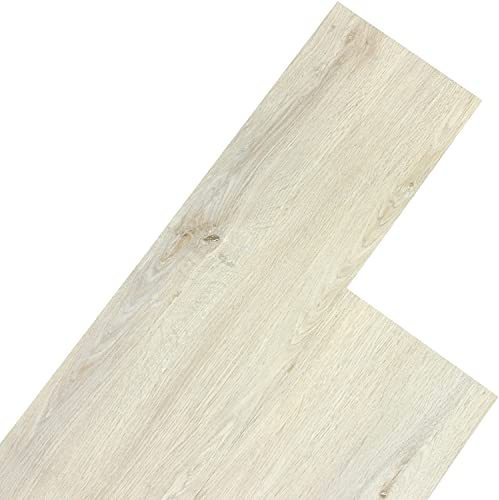 STILISTA Vinyl Laminat Dielen, 15 Dekors Wählbar, 5,07 oder 20 m², Rutschfest, Wasserfest, Schwer Entflammbar - 20 m² Eiche Gewaschen Weiß