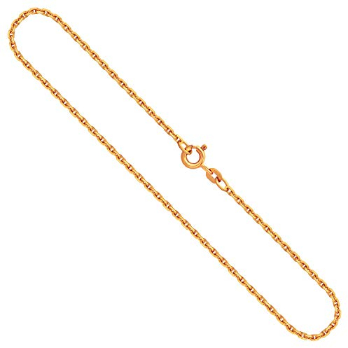 EDELIND Goldkette, Ankerkette diamantiert Gelbgold 585/14 K, Länge 50 cm, Breite 1.9 mm, Gewicht ca. 6.8 g., NEU