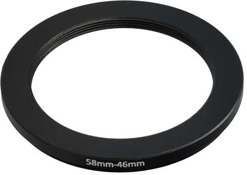 vhbw Anillo Adaptador Step Down de 58 mm a 46 mm para Objetivo de la cámara - Adaptador de Filtro, Metal, Negro