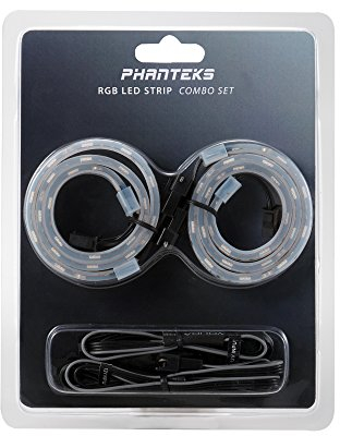 Phanteks RGB LED Strip Starter Kit - 2x 400mm Magnetic Strips, 4-Pin RGB LED Adapter - Easy Installation for PC Case Lighting - Compatible with All Phanteks Cases and Most 4-Pin Motherboards