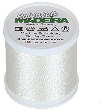 Madeira 9845 – – 1803 2-lagig Polyneon Polyester Stickgarn, 40 wt/135D 440 YD, gebrochenes Weiß