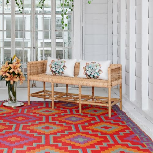Fab Hab - Lhasa - Orange & Violet Intérieur Extérieur/tapis (150cm x 240cm)