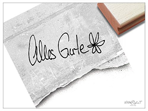 Stempel Textstempel Alles Gute Handschrift - Schriftstempel Glückwünsche Geburtstag Hochzeit Einschulung Karten Geschenkanhänger Deko - zAcheR-fineT