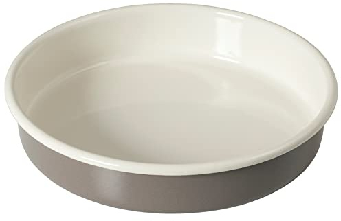 H&H Pirofila Smalto Vintage Tonda Cm26 Utensili da Cucina, Écru