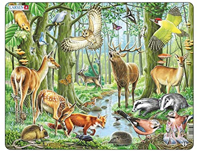Larsen FH17 Blühender Europäischer Wald Puzzle - 40 Teile | Lernspiel für Kinder 4-12 Jahre | Hergestellt in Norwegen