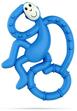 Matchstick Monkey Beißring Affe mini - Baby Zahnungshilfe - Beißspielzeug - Silikon - BPA-frei - ab 3 Monaten - massiert wundes Zahnfleisch - leicht zu greifen - blau