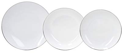 Tognana Metropolis - Juego de platos para 6 personas, 18 piezas, porcelana, blanco