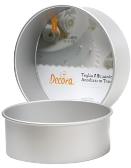 Decora, 0062601 Teglia Professionale Tonda Ø 23 x 10 h cm, In Alluminio Anodizzato, Senza Punti di Saldatura, Design Professionale