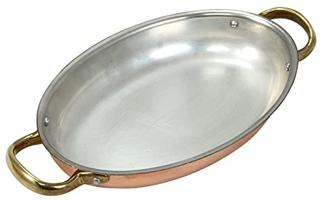 CopperGarden ovale Kupferpfanne 30 cm | Fischpfanne verzinnt | Perfekt für Fisch, Spargel und feine Ofengerichte – edles Kupfer für höchsten Kochgenuss