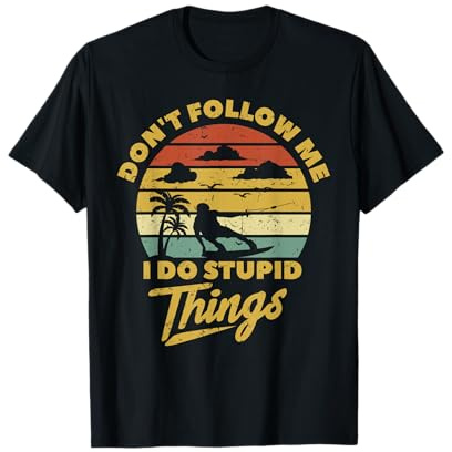 Cooles Retro Wakeboard Geschenk Action Wassersport T-Shirt