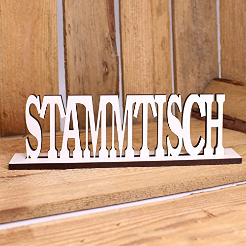 Deko Tischaufsteller STAMMTISCH Schriftzug Aufsteller - ca. 18 x 6 cm | Dekolando Home Accessoires