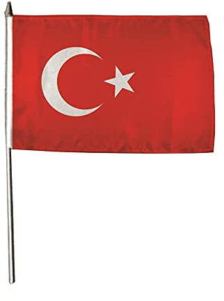 U24 Flagge Fahne Stockflagge Türkei 30 x 45 cm Stockfahne 3er Pack