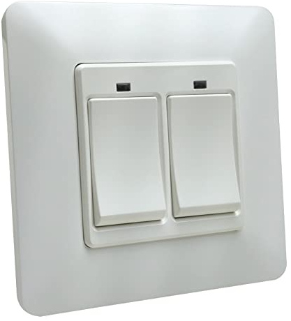 LED ATOMANT Interruptor Wifi 2 Pulsadores Blanco APP Smart Life | Pulsador de pared, Apariencia Clasica con medidas Standard