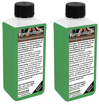 2 x 250ml - Mammutbaum Dünger Mammutbäume düngen, Premium Flüssigdünger aus der Profi Linie