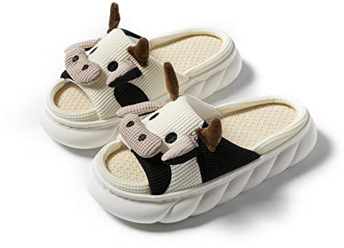 Yoroka Hausschuhe mit Cartoon-Motiv, niedliche Tierform, dicke Sohle, weiche Hausschuhe für Damen, braun, 39/40 EU